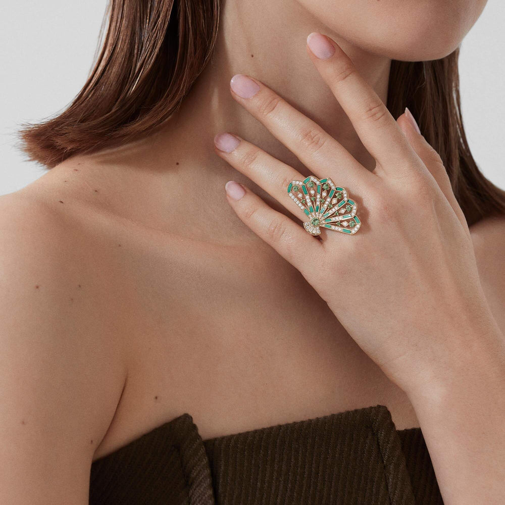 Bague Fanfare Symphony en diamant et tsavorite - 2018749