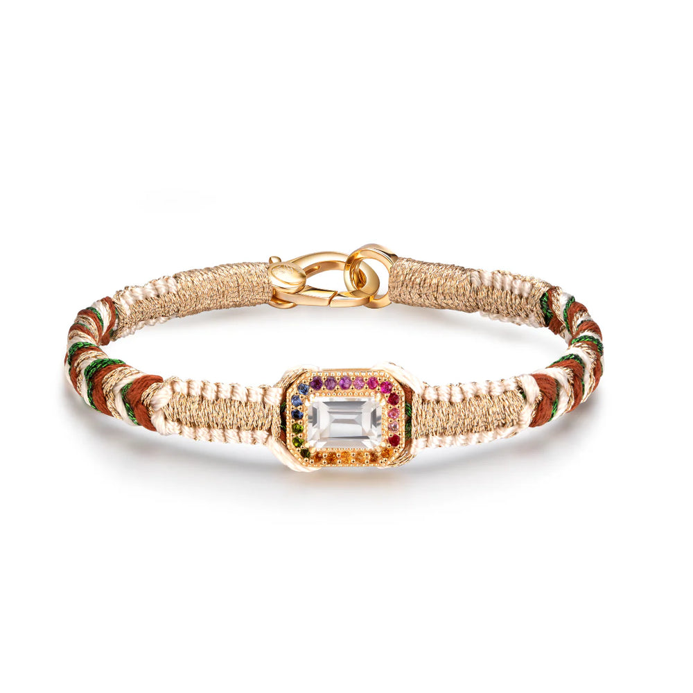 Bracelet Van Den Abeele amy brass - vanille - cristal