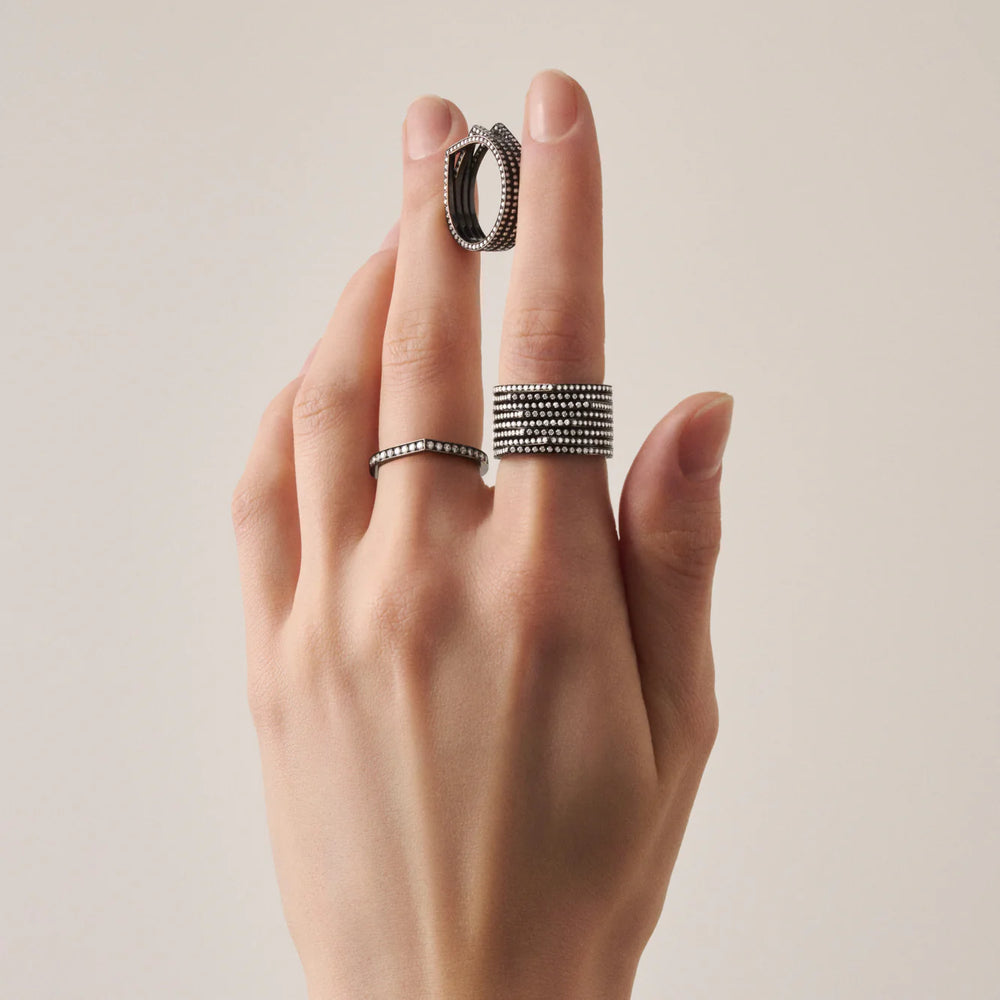 Bague Antifer en or noir pavée de diamants - RAF2AOWG00BC0