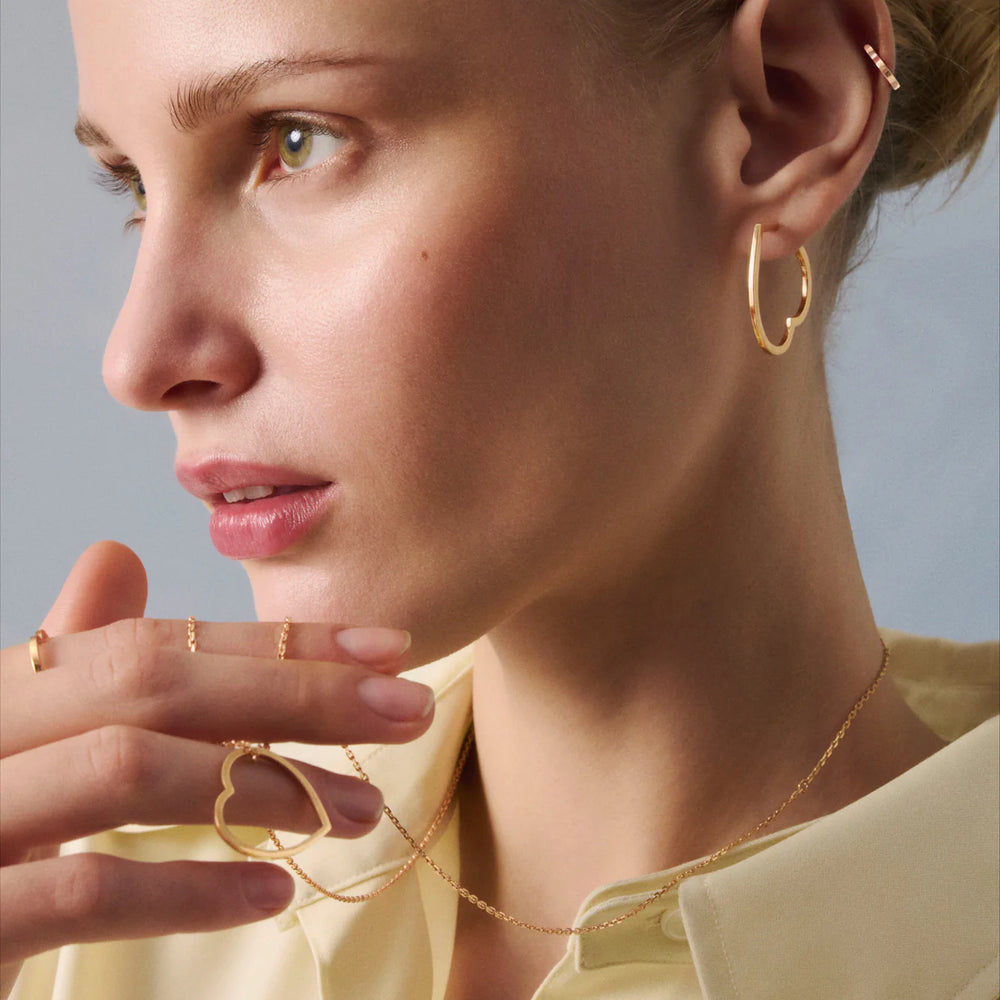 Pendentif long coeur Antifer en or rose - NAH0AAPG00000