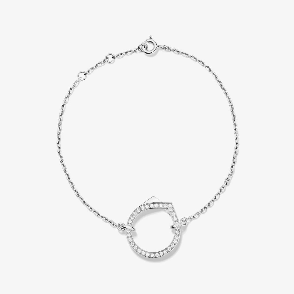 Bracelet chaîne Antifer en or blanc pavé de diamants - BAF2APWG00000