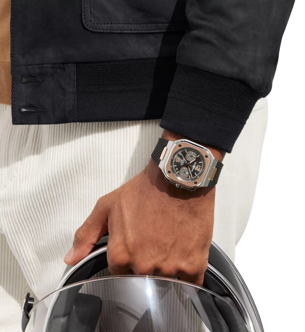 BR-05 Chrono Grey Steel & Gold - BR05C-RTH-STPG/SRB