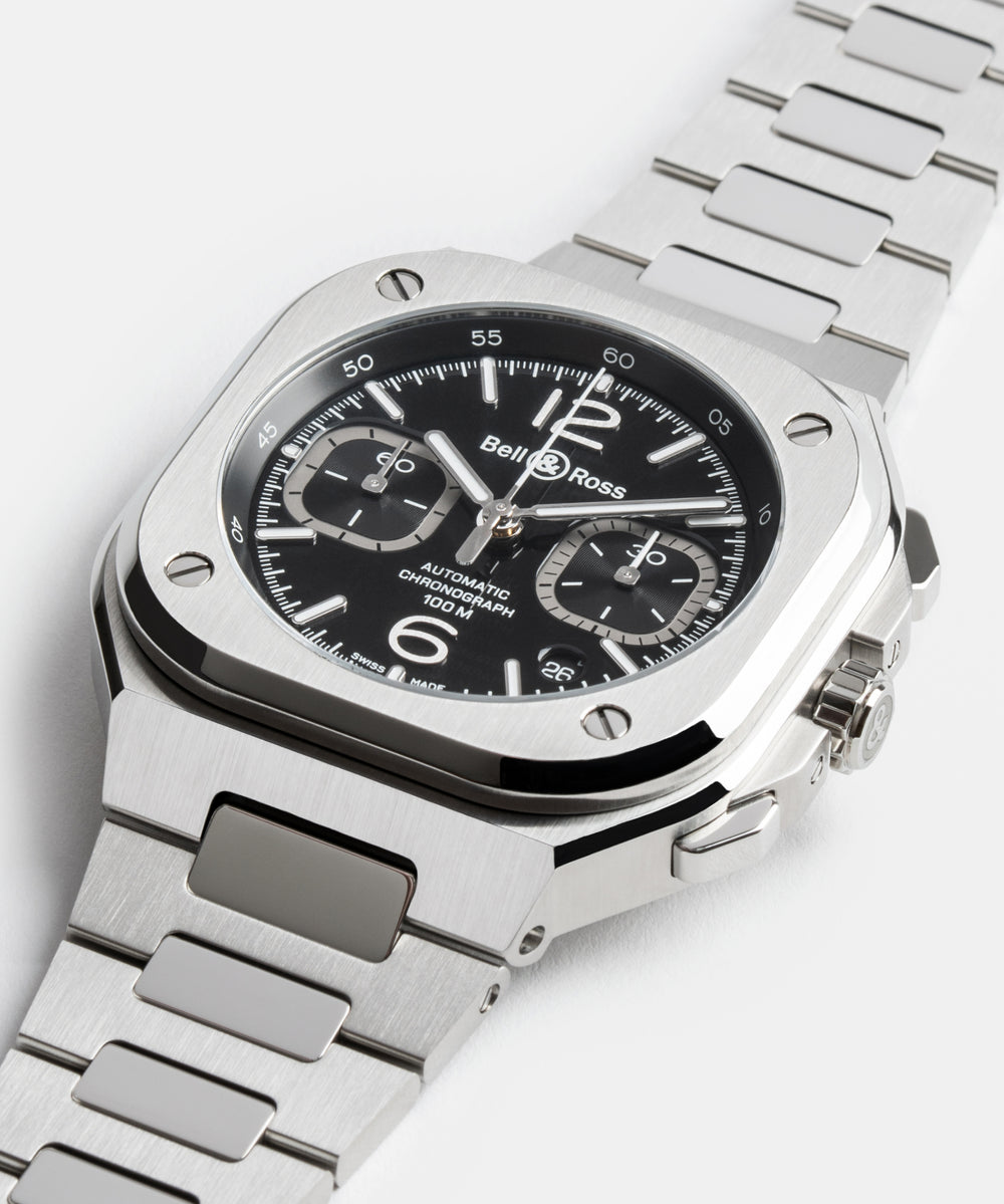 BR 05 CHRONO BLACK STEEL - BR05C-BLC-ST/SRB