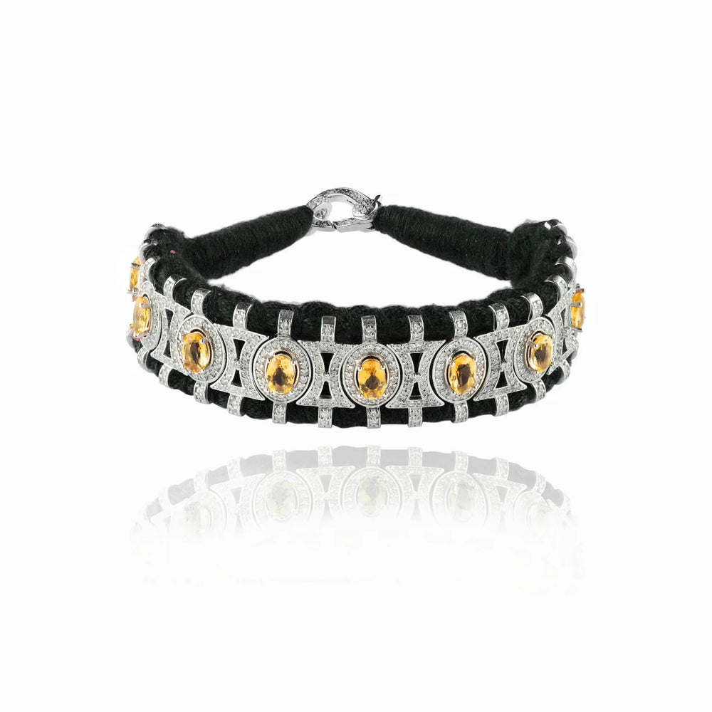 Bracelet Van Den Abeele Sao Paulo noir - citrines