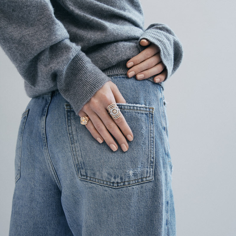 BAGUE MY WAY DIAMANTS, OR ROSE & ARGENT - FSJ419