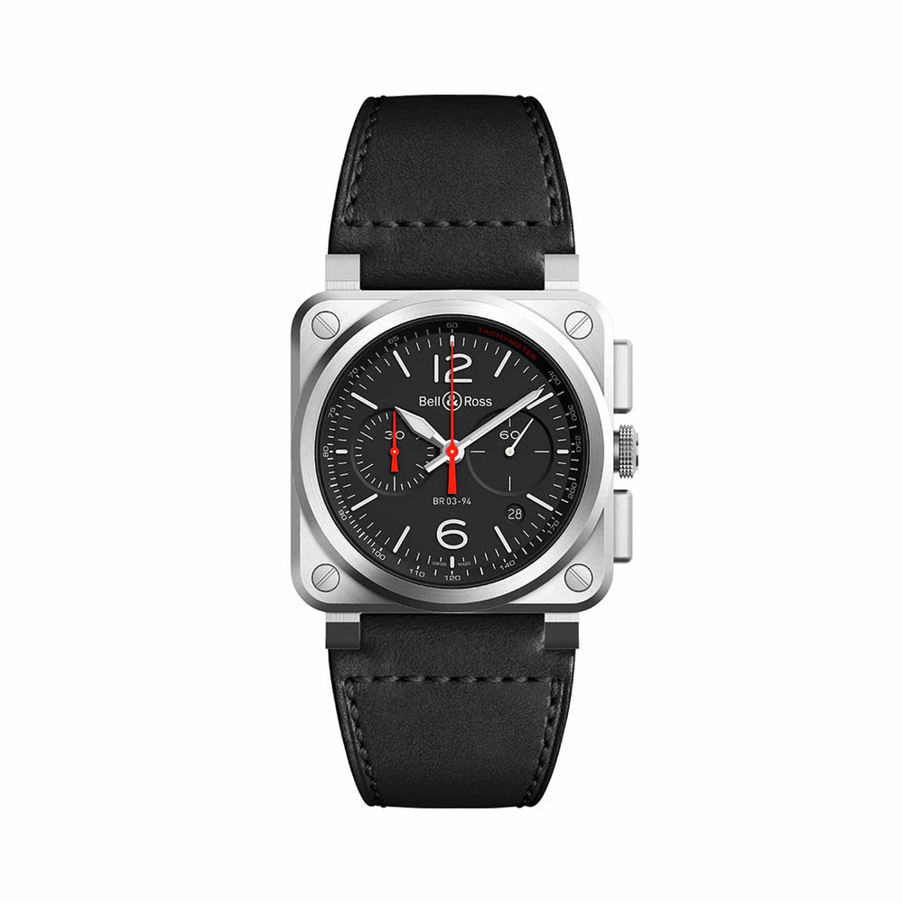 BR-03 Chrono Black Steel - BR0394-BLC-ST/SCA