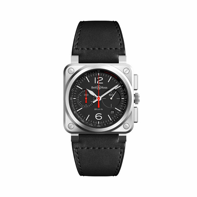 BR-03 Chrono Black Steel - BR0394-BLC-ST/SCA