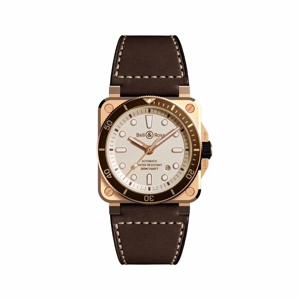 BR 03-92 DIVER WHITE BRONZE - BR0392-D-WH-BR/SCA