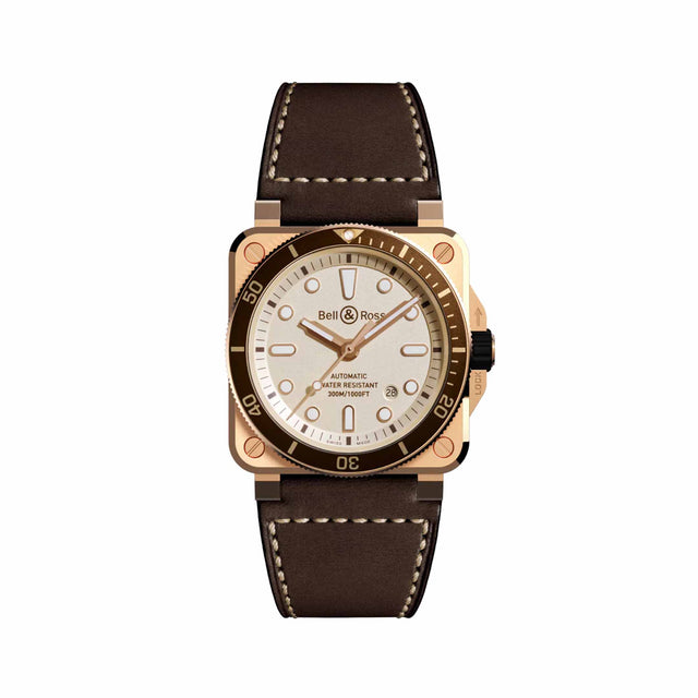 BR 03-92 DIVER WHITE BRONZE - BR0392-D-WH-BR/SCA