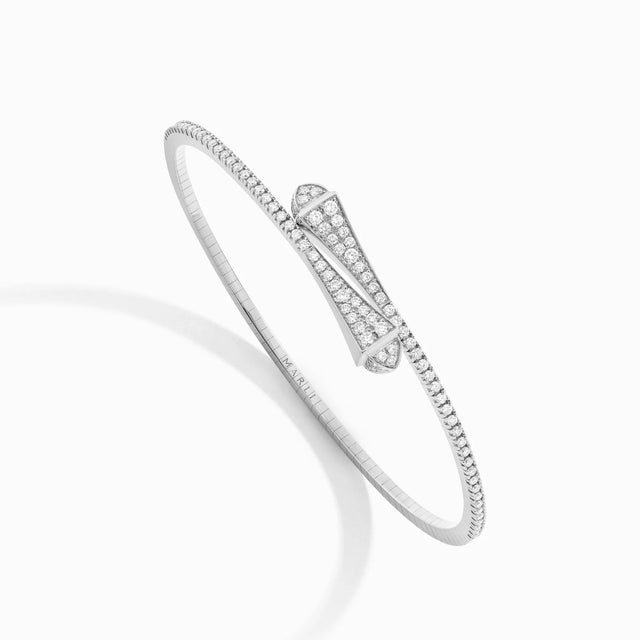 Bracelet fin à enfiler Cleo Full Diamond - CLEO-B10WGDD
