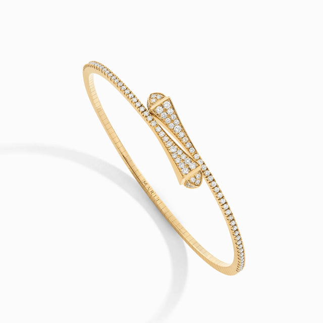 Bracelet fin à enfiler Cleo Full Diamond - CLEO-B10YGDD