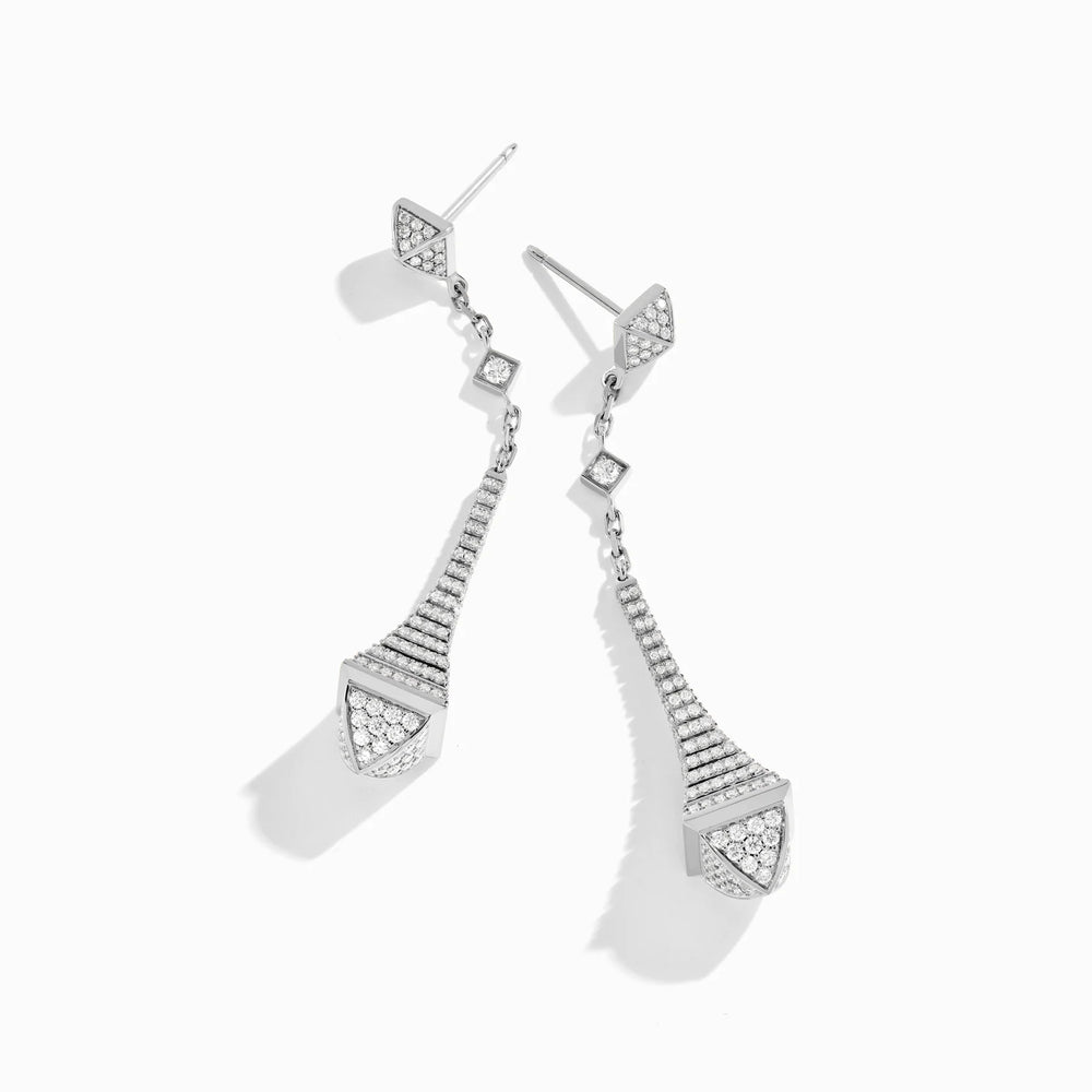 Boucles d'oreilles longues à pendentif en diamants Cleo Rev - CLEO-E45WGDD