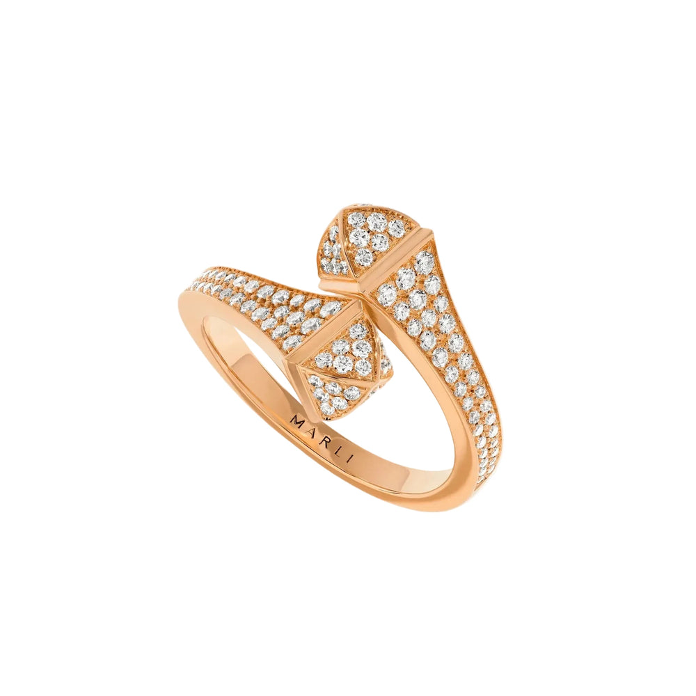 Bague Marli NY Midi Slim Cléo avec diamants - CLEO-R48RGDD