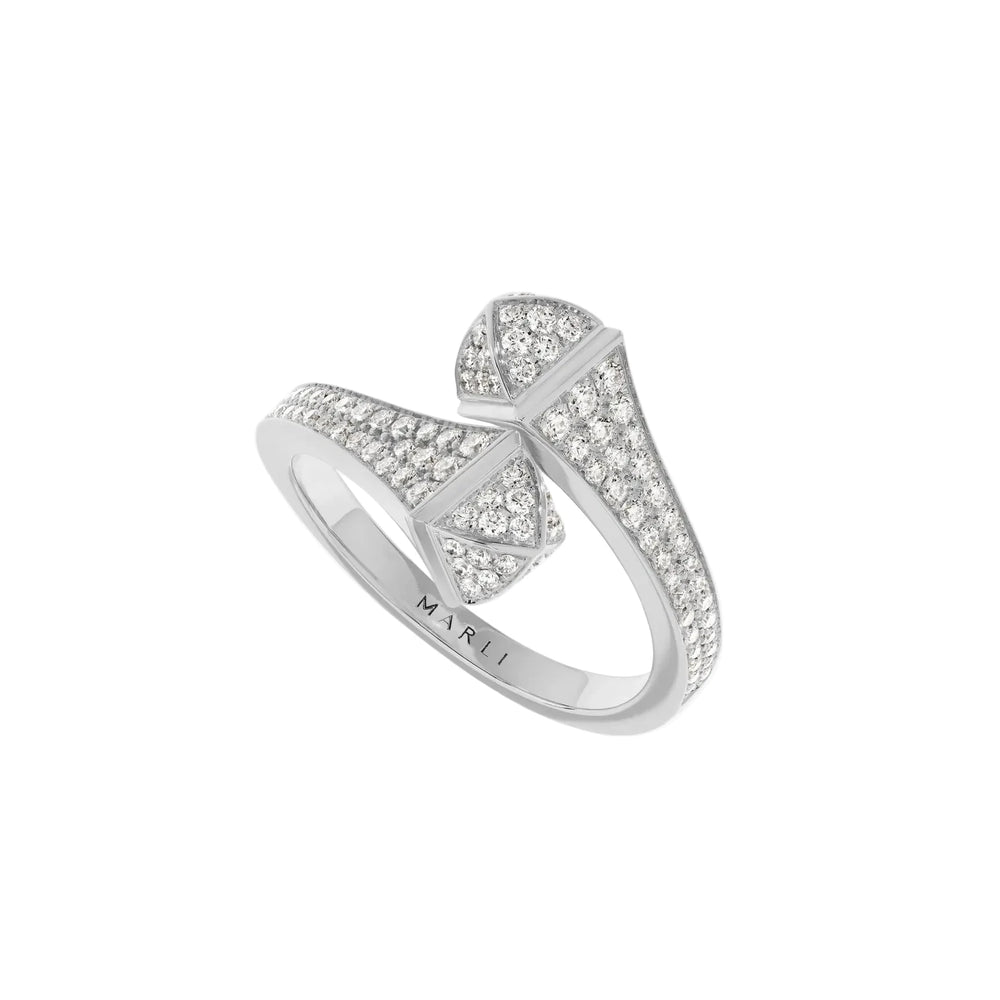 Bague Marli NY Midi Slim Cléo avec diamants - CLEO-R48WGDD