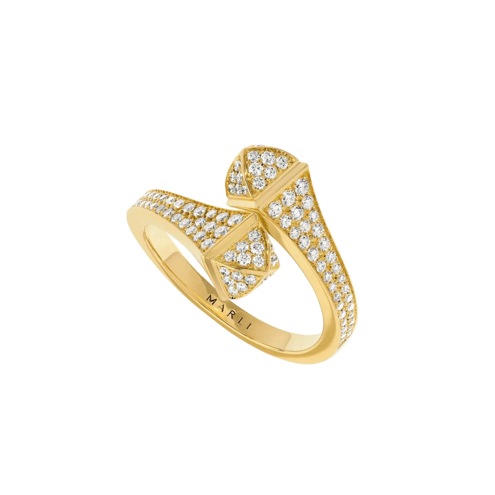 Bague Marli NY Midi Slim Cléo avec diamants - CLEO-R48YGDD