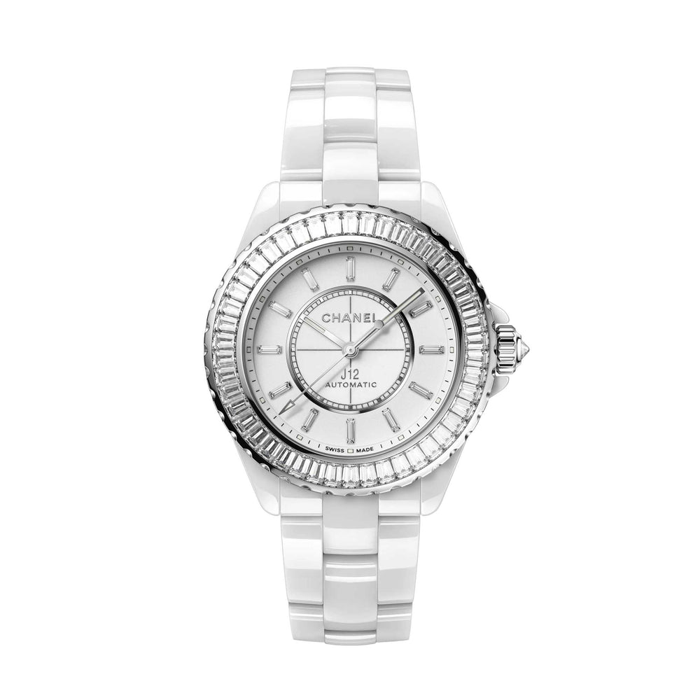 Montre Chanel J12 Lunette Diamants Baguette Calibre 12.1, 38 mm - H7431