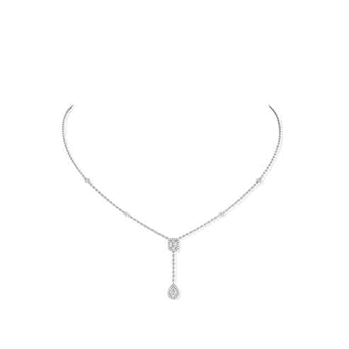 Collier cravate diamant or blanc femme My Twin 06693-WG