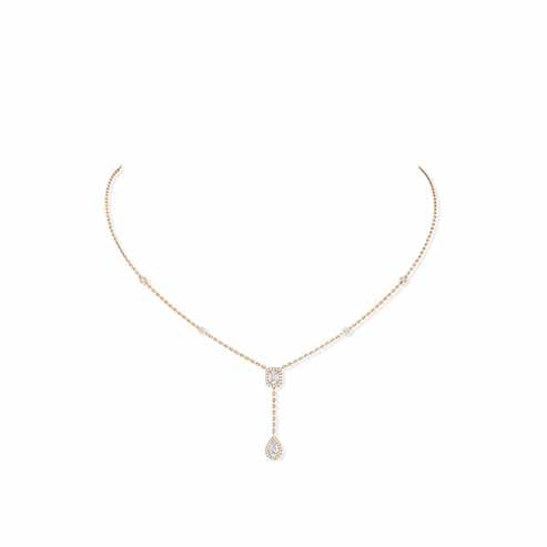 Collier cravate diamant or rose femme My Twin 06693-PG