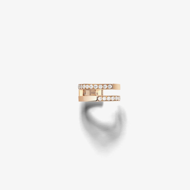 Boucle d'oreille Antifer en or rose pavée de diamants - EAO2AAPG00000