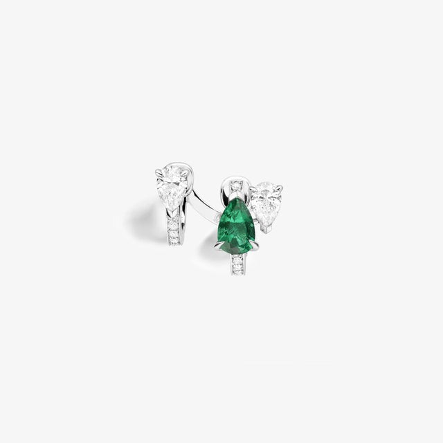 Boucle d'oreille serti sur vide en or blanc - ESV3AGWGE300R/L