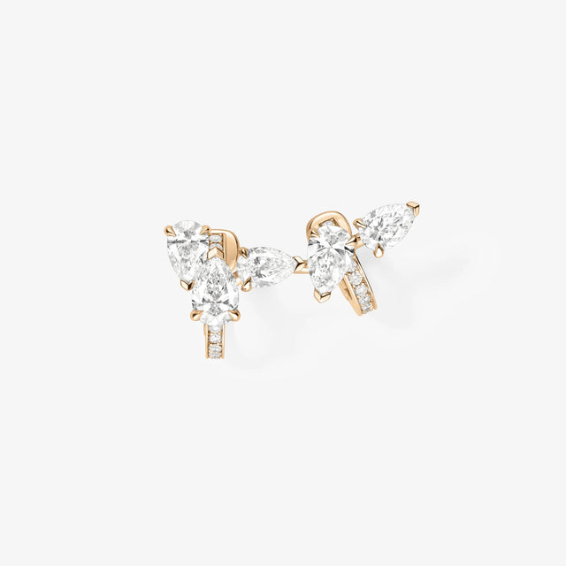 Boucle d'oreille Serti sur Vide sertie de 5 diamants - ESV3ALPG0000L