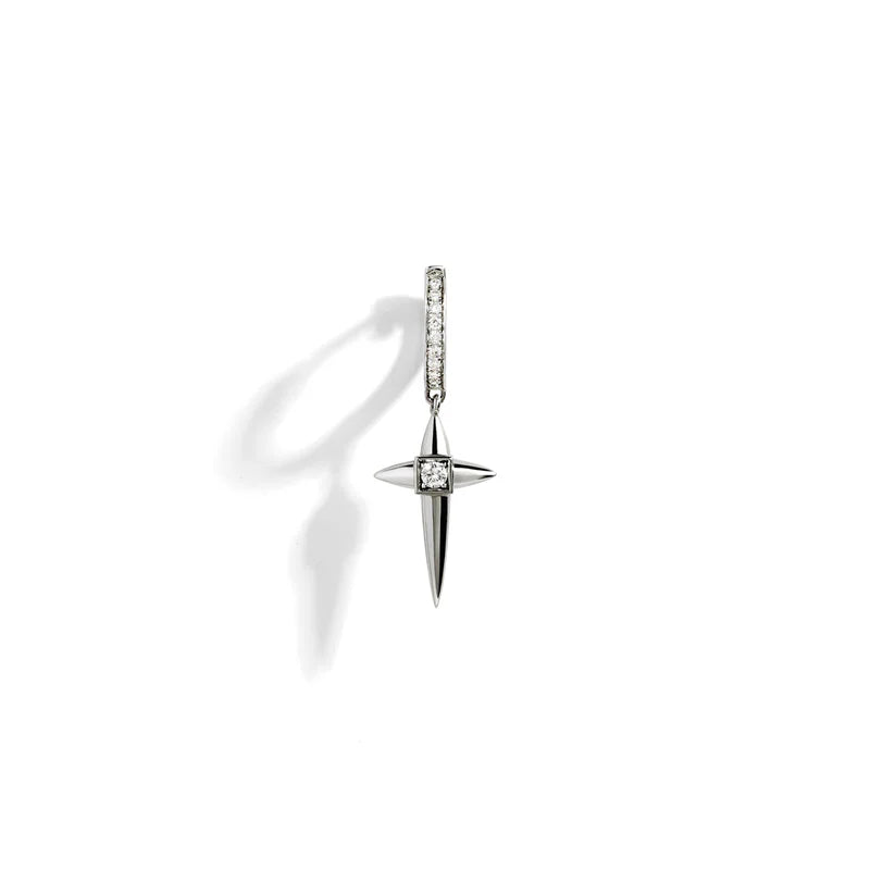 CRÉOLE MINI ROCKAWAY CROIX DIAMANTS & ARGENT - FSJ108
