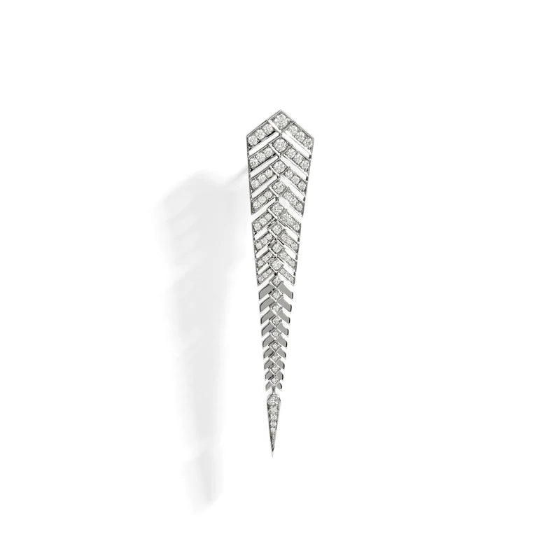 BOUCLE D'OREILLE STAIRWAY XL DIAMANTS & ARGENT - FSJ129