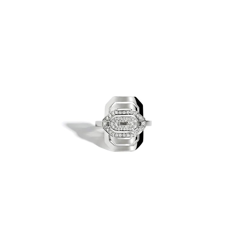 BAGUE PETITE MY WAY SEMI PAVÉE & ARGENT - FSJ296
