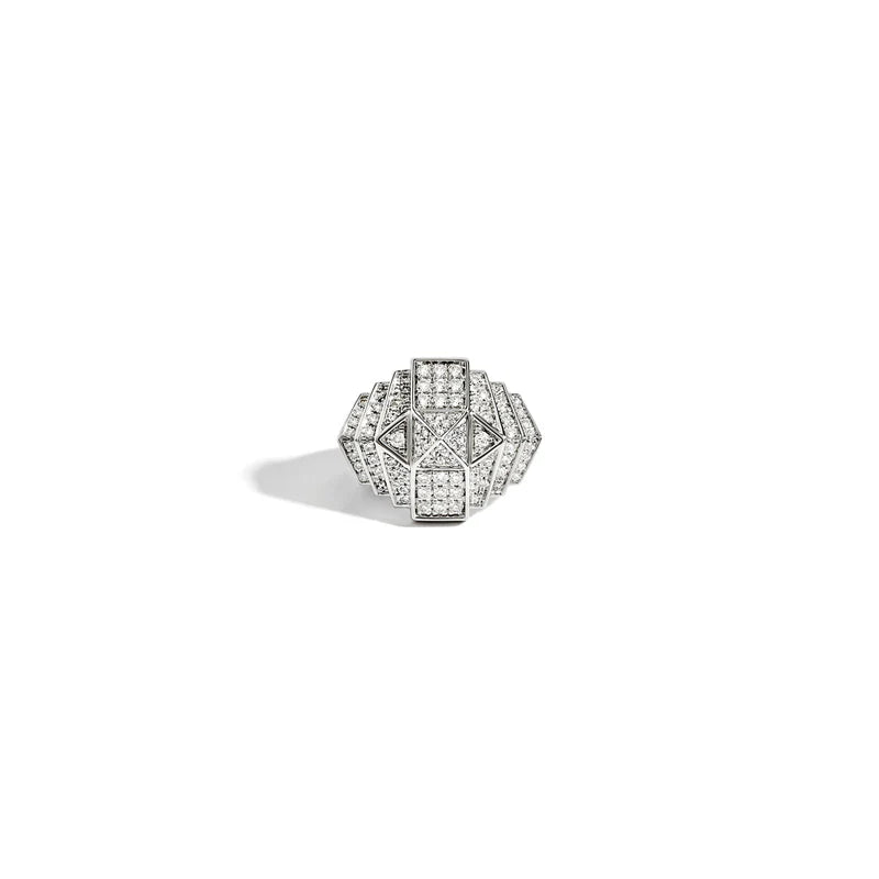 BAGUE MINI ROCKAWAY PYRAMIDE DIAMANTS & ARGENT - FSJ298