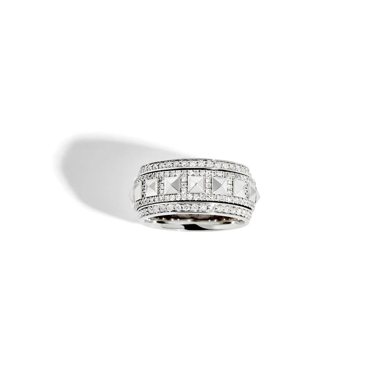 BAGUE ROCKAWAY SPINNER DIAMANTS & ARGENT - FSJ304
