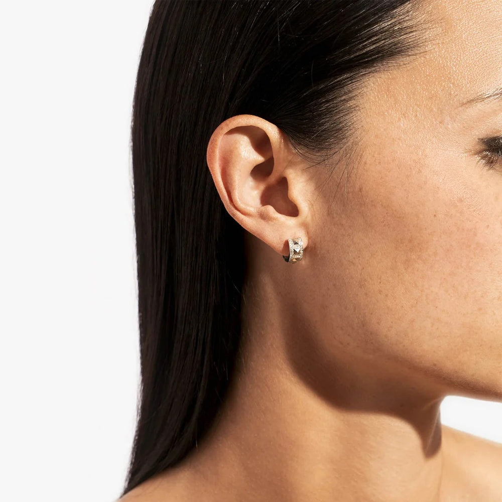 BOUCLE D'OREILLE ROCKAWAY PICOTS DIAMANTS & ARGENT - FSJ340