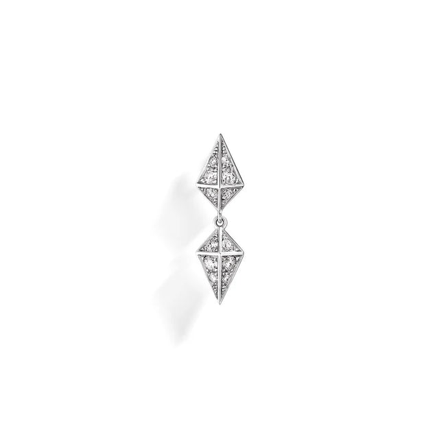 BOUCLE D'OREILLE ROCKAWAY DIAMANTS & ARGENT - FSJ396