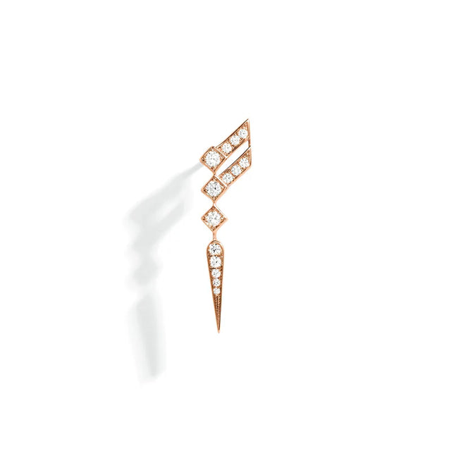 BOUCLE D'OREILLE STAIRWAY WINGS DIAMANTS & OR ROSE - FSJ413