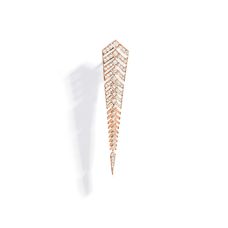 BOUCLE D'OREILLE STAIRWAY XL DIAMANTS & OR ROSE - FSJ417