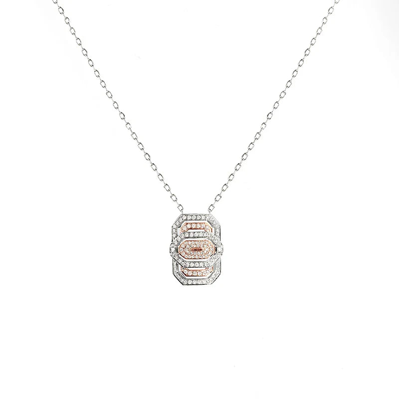 COLLIER MINI MY WAY DIAMANTS, OR ROSE & ARGENT - FSJ432