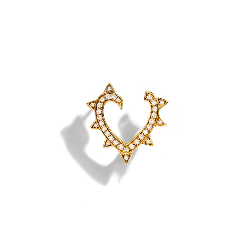 BOUCLE D'OREILLE ROCKAWAY CŒUR DIAMANTS & OR JAUNE - FSJ461