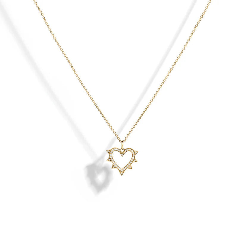 COLLIER ROCKAWAY CŒUR DIAMANTS & OR JAUNE - FSJ462