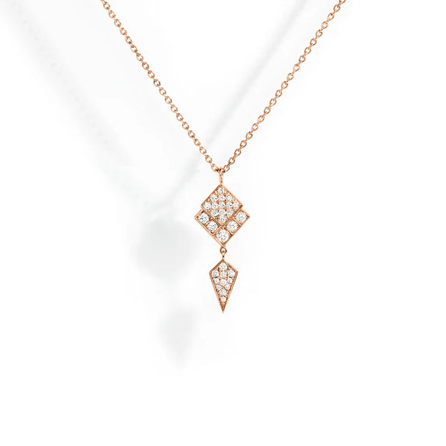 COLLIER STAIRWAY DIAMANTS & OR ROSE - FSJ475