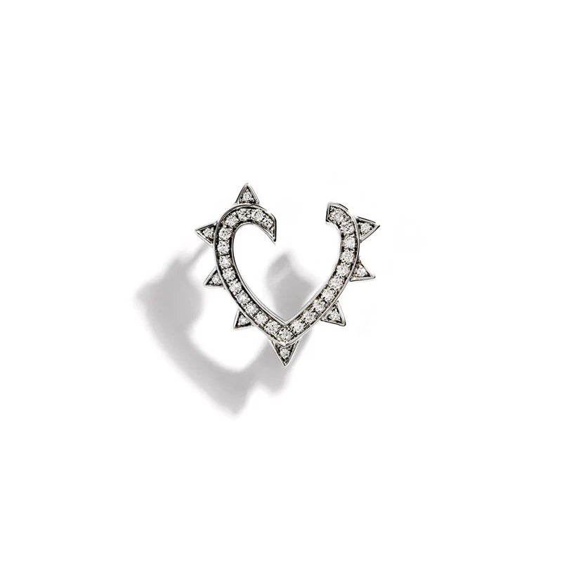 BOUCLE D'OREILLE ROCKAWAY CŒUR ARGENT & DIAMANTS - FSJ481