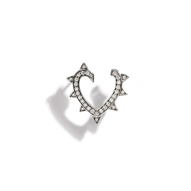 BOUCLE D'OREILLE ROCKAWAY CŒUR ARGENT & DIAMANTS - FSJ481