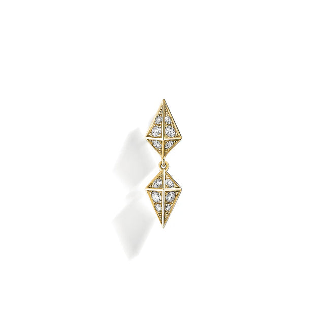 BOUCLE D'OREILLE ROCKAWAY DIAMANTS & OR JAUNE - FSJ501
