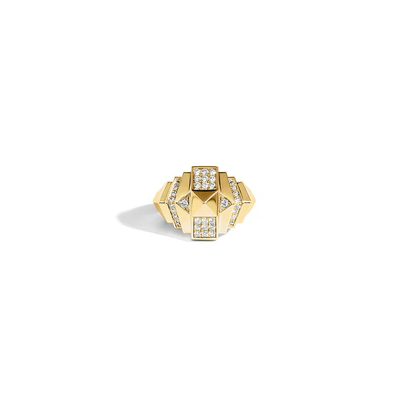 BAGUE MINI ROCKAWAY PYRAMIDE DIAMANTS & OR JAUNE - FSJ509