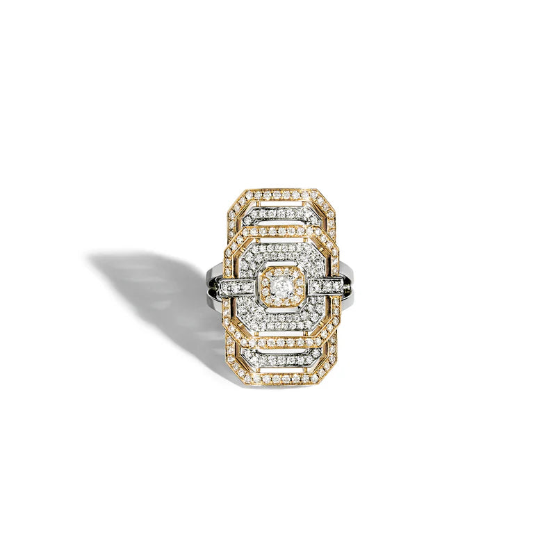 BAGUE MY WAY DIAMANTS, OR JAUNE & BLANC - FSJ555