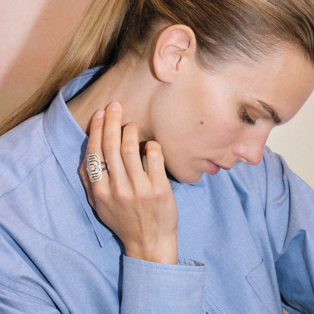 BAGUE MY WAY DIAMANTS, OR JAUNE & BLANC - FSJ555