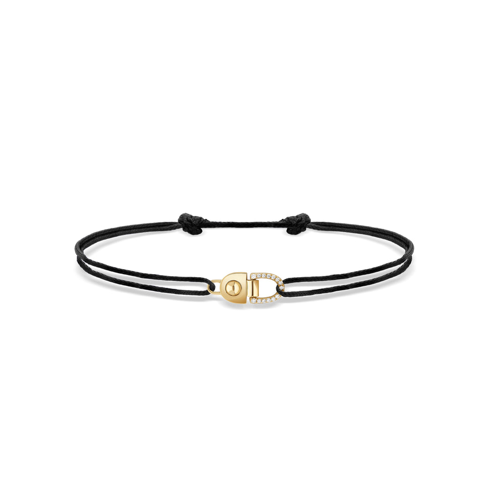 Bracelet Statement Rivet cordon en or et diamants - FSJ638