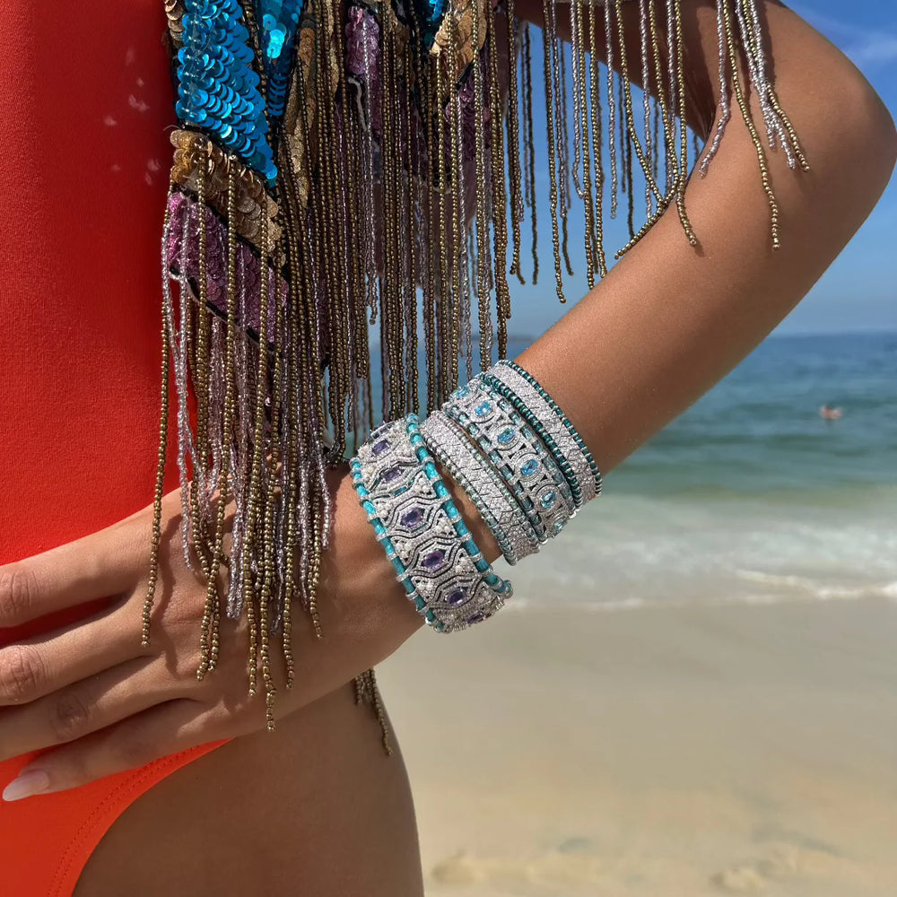 Bracelet Van Den Abeele Horizonte Turquoise - Améthyste