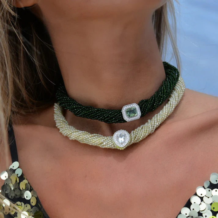 Collier Van Den Abeele Tornado Zircon vert