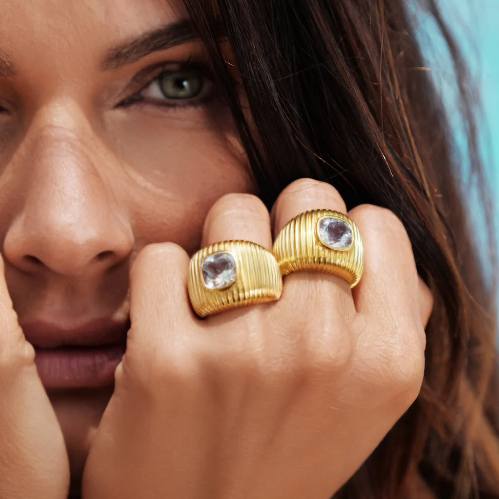 Bague Van Den Abeele Michelle Cristal taille coussin