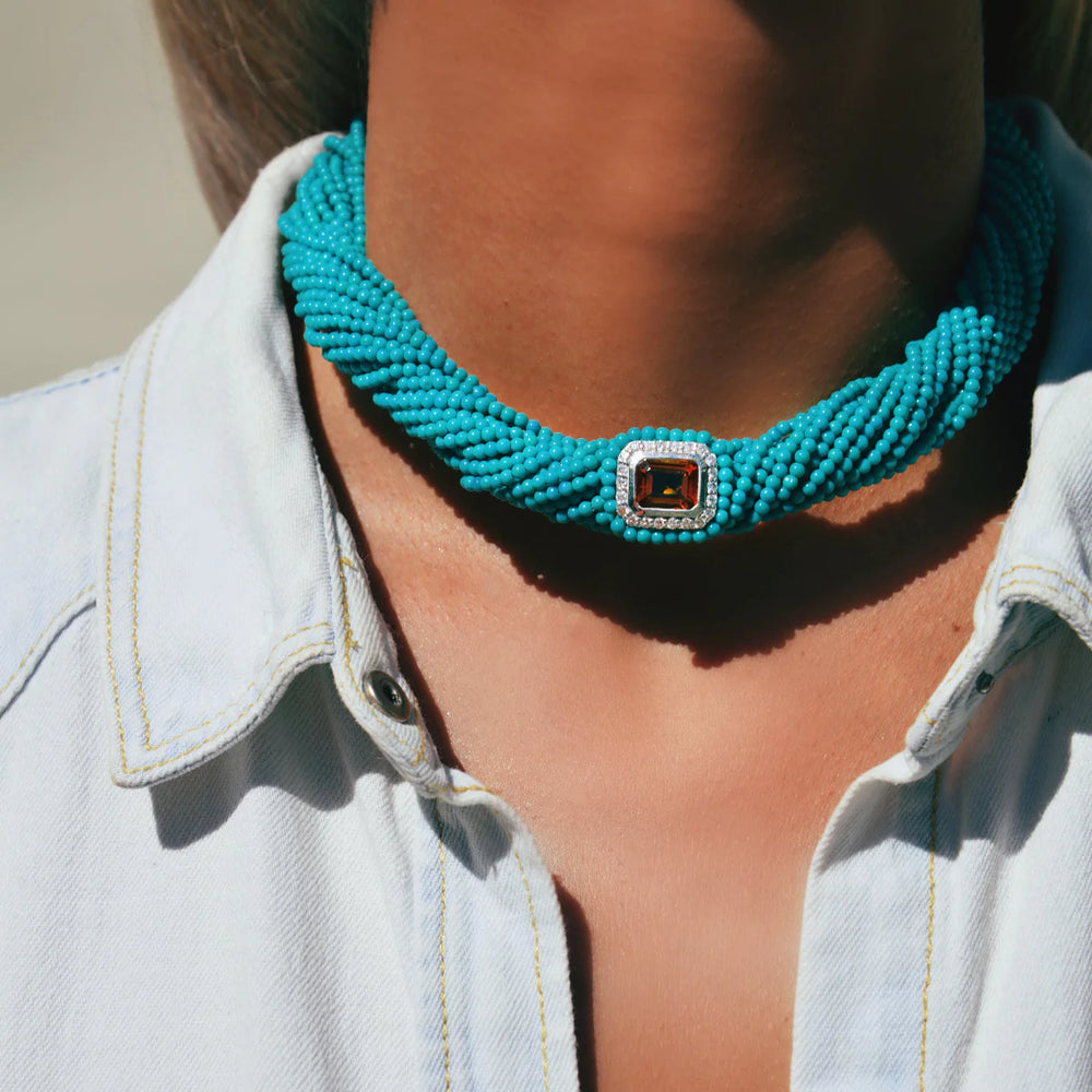 Collier Van Den Abeele Tornado Turquoise Citrine