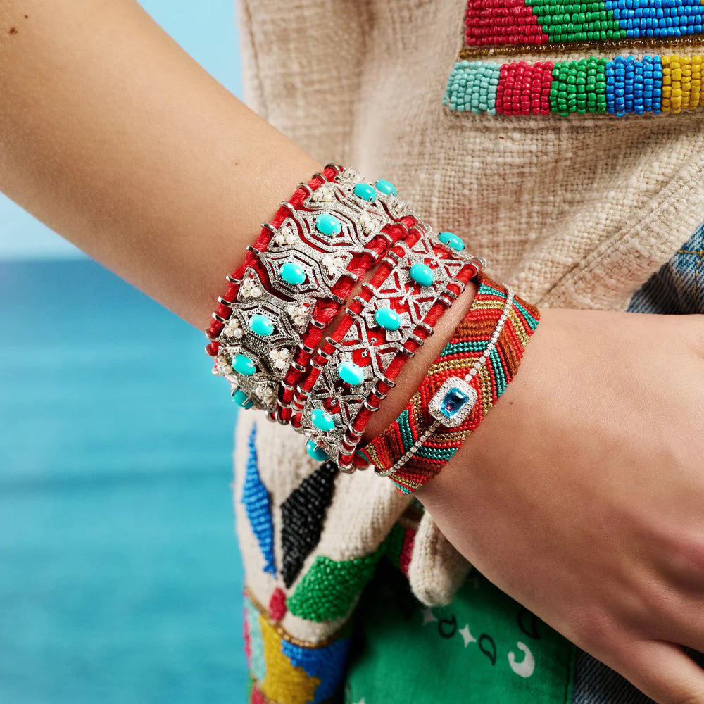 Bracelet Van Den Abeele Biggie Rouge - Topaze